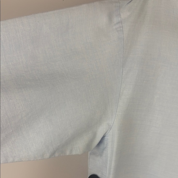 Zara Basic Light Blue Long Sleeve Black Button Details Classic Blouse Size XS - Picture 4 of 12